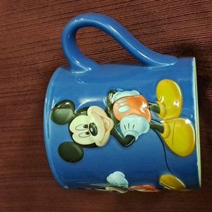 Disneystore 3D Mickey Mouse Ceramic 18 oz Blue Mug